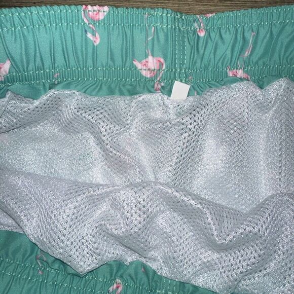 Mens Teal Swimming Trunks Quick-Dry Flamingo  Swim Shorts. Size Medium. 2 - Picture 4 of 7